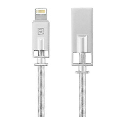 USB кабель Remax RC-056i Royal Apple iPhone SE 2022 / iPhone 14 Pro Max / iPhone 14 Plus / iPhone 14 Pro / iPhone 14 / iPhone 13 Pro / iPhone 13 Mini / iPhone 13 / iPhone 13 Pro Max / iPhone 12 Mini, Original, Lightning, 1.0 м., Серебряный