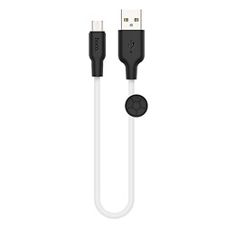 USB кабель Hoco X21 Plus Silicone, MicroUSB, 0.25 м., Черный