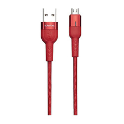 USB кабель Borofone BU17 Starlight, MicroUSB, 1.2 м., Красный