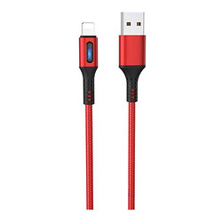 USB кабель Hoco U79 Admirable Smart Power Apple iPhone SE 2022 / iPhone 14 Pro Max / iPhone 14 Plus / iPhone 14 Pro / iPhone 14 / iPhone 13 Pro / iPhone 13 Mini / iPhone 13 / iPhone 13 Pro Max / iPhone 12 Mini, Lightning, 1.2 м., Красный