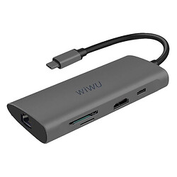 USB Hub WIWU Alpha 8 в 1, Type-C, Серый