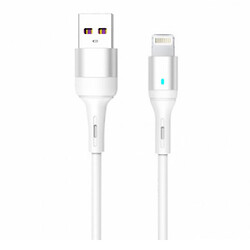 USB кабель SkyDolphin S06L LED Smart Power Apple iPhone SE 2022 / iPhone 14 Pro Max / iPhone 14 Plus / iPhone 14 Pro / iPhone 14 / iPhone 13 Pro / iPhone 13 Mini / iPhone 13 / iPhone 13 Pro Max / iPhone 12 Mini, Lightning, 1.0 м., Белый