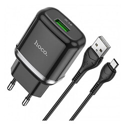 СЗУ Hoco N3 QC3.0, С кабелем, MicroUSB, 3.0 A, Черный