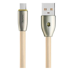 USB кабель Remax RC-043m Kinght, MicroUSB, 1.0 м., Золотой