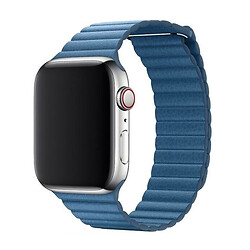 Ремешок Apple Watch 42 / Watch 44, Leather Link, Cape Cod Blue, Синий