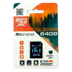 Карта памяти Mibrand microSDXC, 64 Гб.
