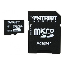 Карта памяти Patriot MicroSDHC, 16 Гб.