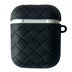 Чехол (накладка) Apple AirPods / AirPods 2, Leather Case Weaving, Черный