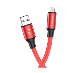 USB кабель Borofone BX82, MicroUSB, 1.0 м., Красный