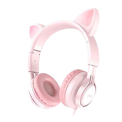 Наушники Hoco W36 Cat ear, Стерео, Розовый