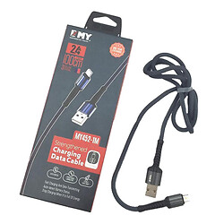 USB кабель EMY MY-452, MicroUSB, 1.0 м., Черный