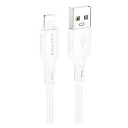 USB кабель Borofone BX80 Succeed Apple iPhone SE 2022 / iPhone 14 Pro Max / iPhone 14 Plus / iPhone 14 Pro / iPhone 14 / iPhone 13 Pro / iPhone 13 Mini / iPhone 13 / iPhone 13 Pro Max / iPhone 12 Mini / iPhone 12 Pro Max, Lightning, 1.0 м., Белый