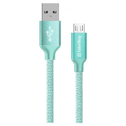 USB кабель ColorWay CBUM002, MicroUSB, 1.0 м., Мятный