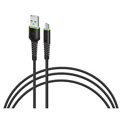 USB кабель Intaleo CBFLEXM0, MicroUSB, 0.2 м., Черный