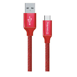 USB кабель ColorWay CW-CBUC008-RD, Type-C, 2.0 м., Красный
