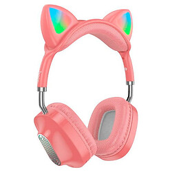 Bluetooth-гарнитура Hoco ESD13 Cat, Стерео, Розовый