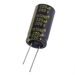 Электролитический конденсатор 220uF 200V EXR 18x36mm (low imp.) (EXR221M2DBA-Hitano), 220 мф, 200 В