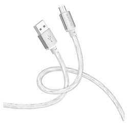 USB кабель Borofone BX95, MicroUSB, USB, 1.0 м., Серебряный