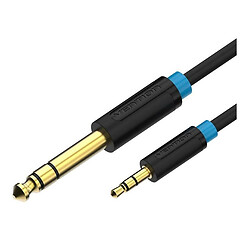 AUX кабель Vention BABBG, 1.5 м., 3.5 мм., 6.35 мм., Черный