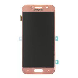 Дисплей (экран) Samsung A320 Galaxy A3 Duos, С сенсорным стеклом, Без рамки, Super Amoled, Розовый