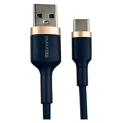 USB кабель Mibrand MI-71 Metal Braided Cable, Type-C, 1.0 м., Синий
