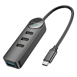 USB Hub Borofone DH5 Erudite, 0.2 м., Черный