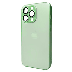 Чехол (накладка) Apple iPhone 12 Pro Max, AG-Glass Matt Frame Color Logo, Light Green, Зеленый