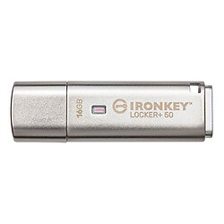 USB Flash Kingston IronKey Locker+ 50, 16 Гб., Серебряный