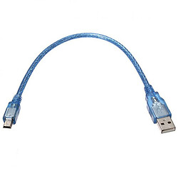 USB кабель, MiniUSB, 0.3 м., Синий