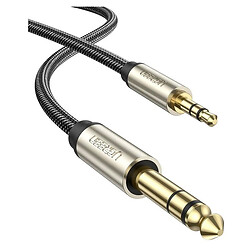 AUX кабель Ugreen AV127, 2.0 м., 6.35 мм., 3.5 мм., Серый