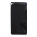Дисплей (екран) Nokia Lumia 800, з сенсорним склом, чорний