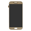 Дисплей (экран) Samsung A720 Galaxy A7 Duos, с сенсорным стеклом, золотой