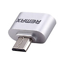 OTG Remax, original, серебряный, microUSB