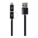 USB кабель Remax Aurora 2 в 1, original, черный, microUSB, Lightning