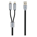 USB кабель Remax Binary RC-025t 2 в 1, original, черный, microUSB, Lightning, 1.0 м.