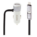 АЗУ Remax RCC102 2 в 1, с кабелем, original, белый, microUSB, Lightning, 3.4 A
