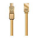 USB кабель Remax Gplex RC-070th 3 в 1, original, золотой, microUSB, Type-C, Lightning, 1.0 м.