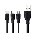 USB кабель Awei CL-986 3 в 1, черный, microUSB, Type-C, Lightning