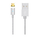 USB кабель Hoco U16 Magnetic Absorption, серебряный, microUSB, 1.0 м.