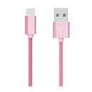 USB кабель Hoco X2 Knitted, рожевий, microUSB, 1 м.