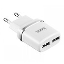 СЗУ Hoco C12, с кабелем, белый, microUSB, 2.4 A