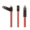 USB кабель Remax Linyo RC-072th 3 в 1, original, красный, microUSB, Type-C, Lightning, 1.0 м.