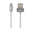 USB кабель Remax Waist Drum Fast Charging RC-082m, original, серый, microUSB, 1.0 м.
