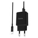 СЗУ Hoco C62A, с кабелем, черный, microUSB, 2.1 A
