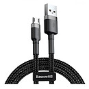 USB кабель Baseus CAMKLF-BG1 Cafule, чорний, microUSB, 1 м.
