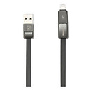 USB кабель Remax RC-042t Strive, Lightning, microUSB, original, чорний
