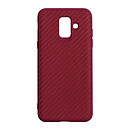 Чехол (накладка) Samsung A600 Galaxy A6, Carbon, красный
