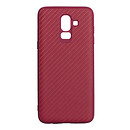 Чехол (накладка) Samsung J810 Galaxy J8, Carbon, красный