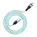 USB кабель Borofone BU19, синий, microUSB, 1.0 м.