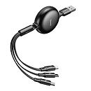 USB кабель Baseus CAMLT-ZY01 Little Octopus 3 в 1, Lightning, Type-C, microUSB, черный, 1.2 м.
